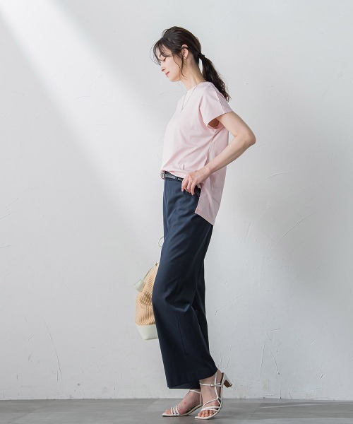 LAUTREAMONT（ロートレアモン）の「マスタリーハイゲージスムースカットソー≪洗濯機で洗える≫（Tシャツ/カットソー・レディース・ブラック/カーキ/ホワイト/ピンク/ネイビー/オレンジ・9号）」の11枚目の写真