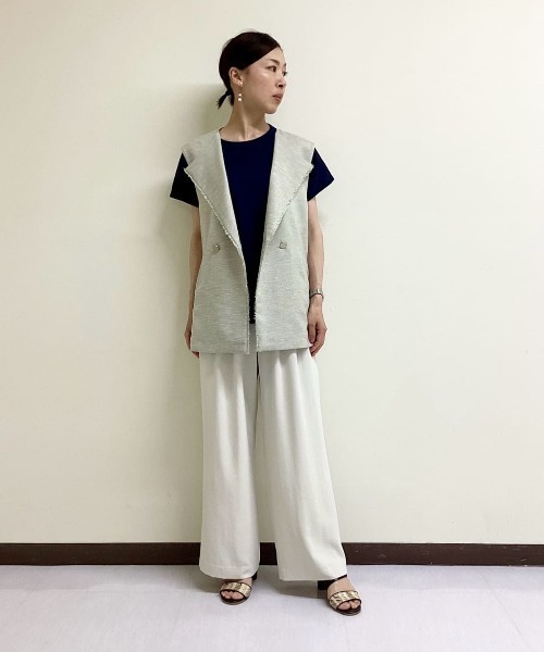 LAUTREAMONT（ロートレアモン）の「マスタリーハイゲージスムースカットソー≪洗濯機で洗える≫（Tシャツ/カットソー・レディース・ブラック/カーキ/ホワイト/ピンク/ネイビー/オレンジ・9号）」の16枚目の写真