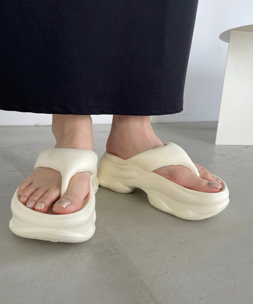 〔値下げ可〕Creer 厚底トングサンダル M size もちもちソール トング 厚底 サンダル[品番：ORGW0008958]｜Ada