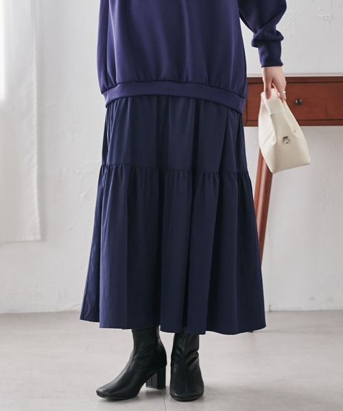 RANAN(ラナン)の「ティアードドッキングワンピース(ワンピース・レディース・ブラック/ネイビー/ベージュ・LL/M/L)」の9枚目の写真