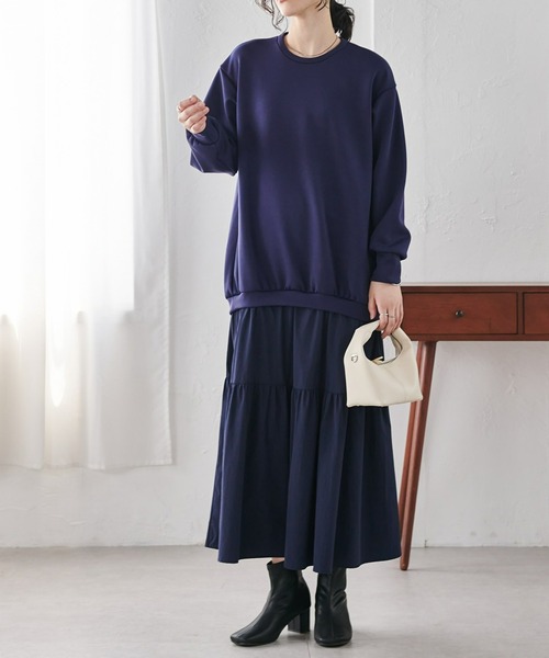 RANAN(ラナン)の「ティアードドッキングワンピース(ワンピース・レディース・ブラック/ネイビー/ベージュ・LL/M/L)」の13枚目の写真