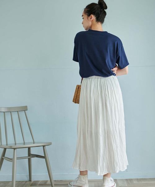 fifth（フィフス）の「箔プリントロゴTシャツ（Tシャツ/カットソー・レディース・ホワイト/ネイビー・M）」の8枚目の写真