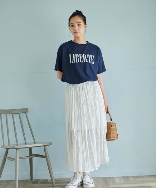 fifth（フィフス）の「箔プリントロゴTシャツ（Tシャツ/カットソー・レディース・ホワイト/ネイビー・M）」の6枚目の写真