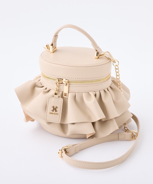 one after another NICE CLAUP（ワンアフターアナザーナイスクラップ）の「フリルバニティショルダーバッグ（ショルダーバッグ・レディース・アイボリー/ブラック/ベージュ・FREE）」の3枚目の写真