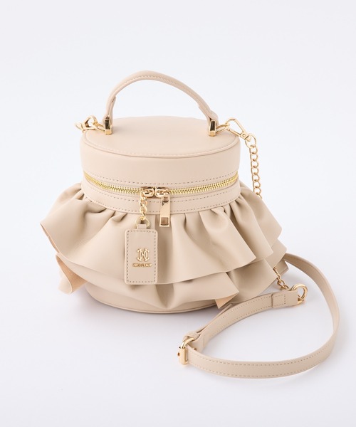 one after another NICE CLAUP（ワンアフターアナザーナイスクラップ）の「フリルバニティショルダーバッグ（ショルダーバッグ・レディース・アイボリー/ブラック/ベージュ・FREE）」の6枚目の写真