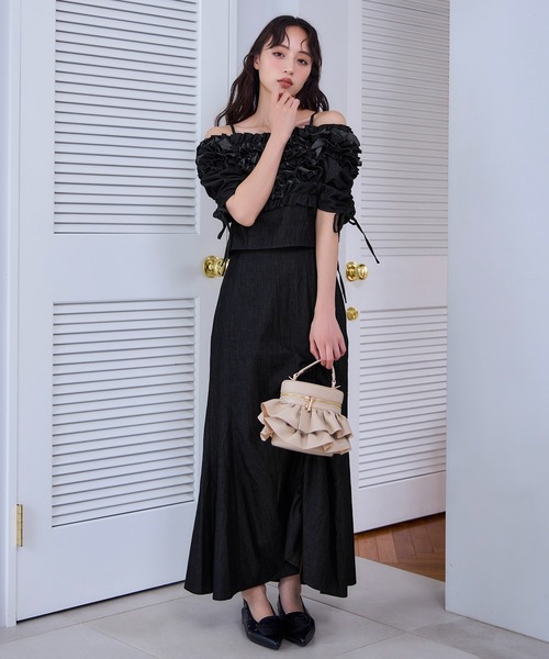 one after another NICE CLAUP（ワンアフターアナザーナイスクラップ）の「フリルバニティショルダーバッグ（ショルダーバッグ・レディース・アイボリー/ブラック/ベージュ・FREE）」の19枚目の写真