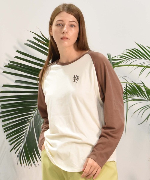 ROXY(ロキシー)の「ROXY/ロキシー ラグランロンT RLT244040(Tシャツ/カットソー・レディース・ネイビー/ブラウン/グリーン・L/M)」の2枚目の写真