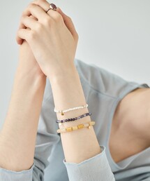 エテ K10 ナチュラルストーン ブレスレット オリーブ ミスト 限定 虹