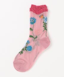 ボタニカルアートシアージャカードソックス