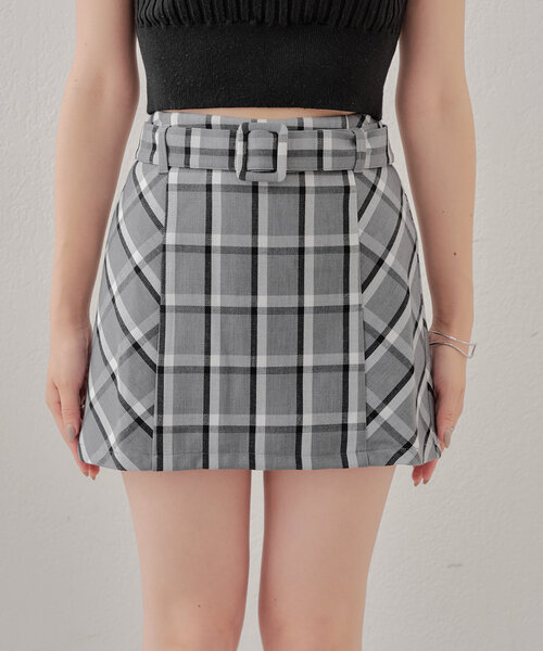 Chico(チコ)の「【ペチパン付】チェック台形ミニスカート(スカート・レディース・グレー系その他2/ベージュ系その他2/ブラック系その他2・FREE)」の13枚目の写真