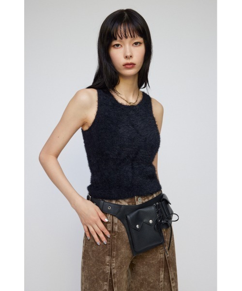 LAGUA GEM（ラグアジェム）の「SHAGGY CROPPED タンクトップ（タンクトップ・レディース・ホワイト/ブラック/カーキ・FREE）」の19枚目の写真