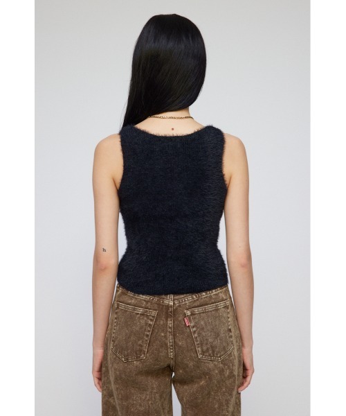 LAGUA GEM（ラグアジェム）の「SHAGGY CROPPED タンクトップ（タンクトップ・レディース・ホワイト/ブラック/カーキ・FREE）」の7枚目の写真