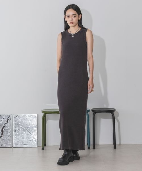 JEANASIS(ジーナシス)の「ブリーチカットリブNSワンピース/141054(ワンピース・レディース・ブラック/グレイッシュベージュ/ライトベージュ・FREE)」の17枚目の写真