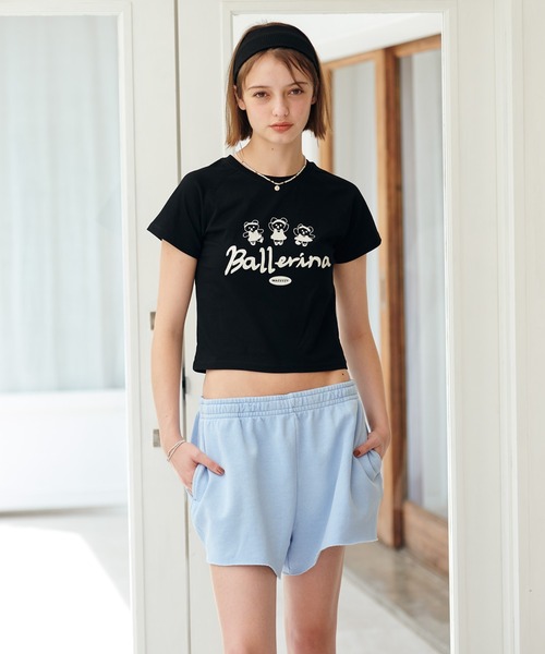 MAZZZZY(マジ―)の「MAZZZZY/ラグランクロップドT(Tシャツ/カットソー・レディース・ホワイト/ブラック・FREE)」の7枚目の写真