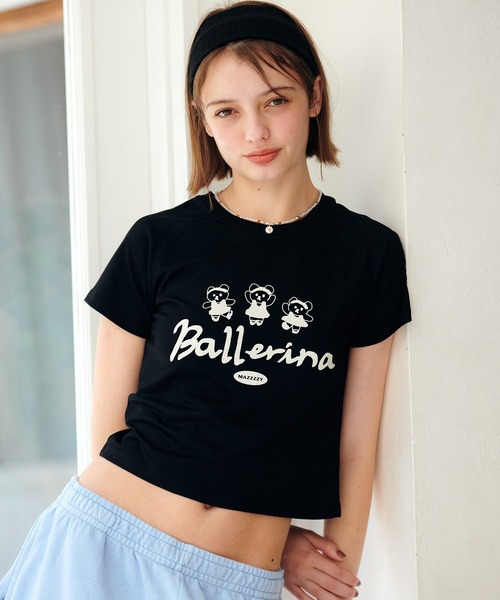 MAZZZZY(マジ―)の「MAZZZZY/ラグランクロップドT(Tシャツ/カットソー・レディース・ホワイト/ブラック・FREE)」の9枚目の写真