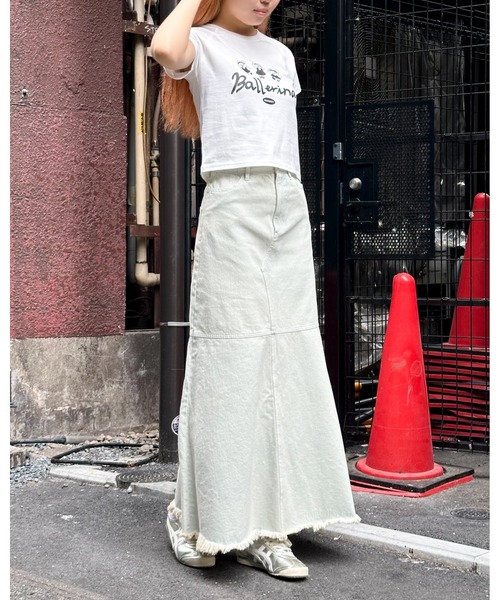 MAZZZZY(マジ―)の「MAZZZZY/ラグランクロップドT(Tシャツ/カットソー・レディース・ホワイト/ブラック・FREE)」の18枚目の写真