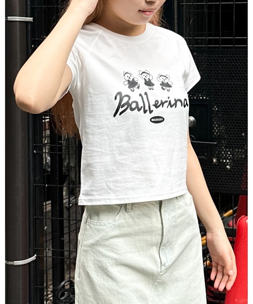 MAZZZZY(マジ―)の「MAZZZZY/ラグランクロップドT(Tシャツ/カットソー・レディース・ホワイト/ブラック・FREE)」の21枚目の写真