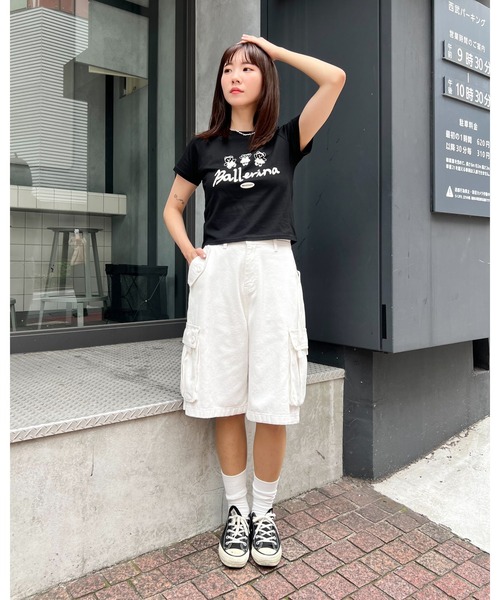 MAZZZZY(マジ―)の「MAZZZZY/ラグランクロップドT(Tシャツ/カットソー・レディース・ホワイト/ブラック・FREE)」の10枚目の写真