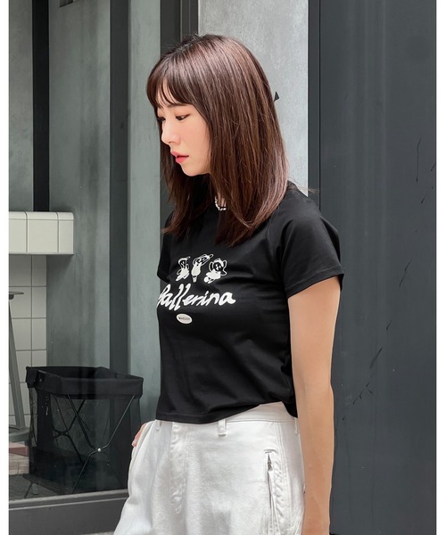 MAZZZZY(マジ―)の「MAZZZZY/ラグランクロップドT(Tシャツ/カットソー・レディース・ホワイト/ブラック・FREE)」の14枚目の写真