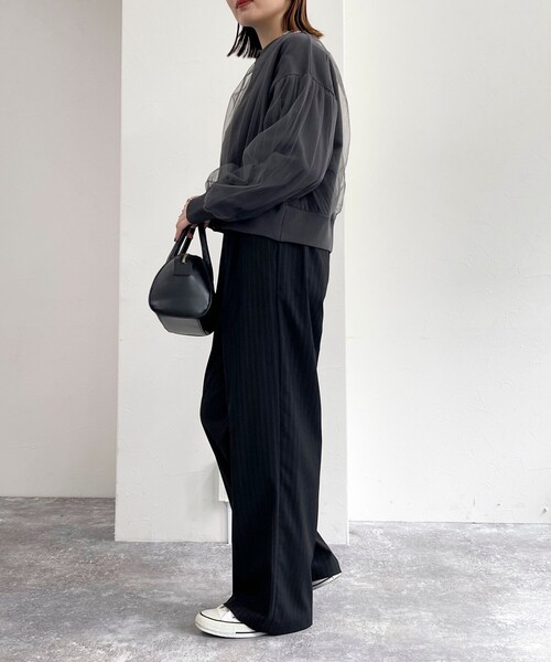 fredy emue（フレディエミュ）の「チュールレイヤードニットカーディガン（カーディガン/ボレロ・レディース・アイボリー/ベージュ/チャコールグレー・38）」の19枚目の写真