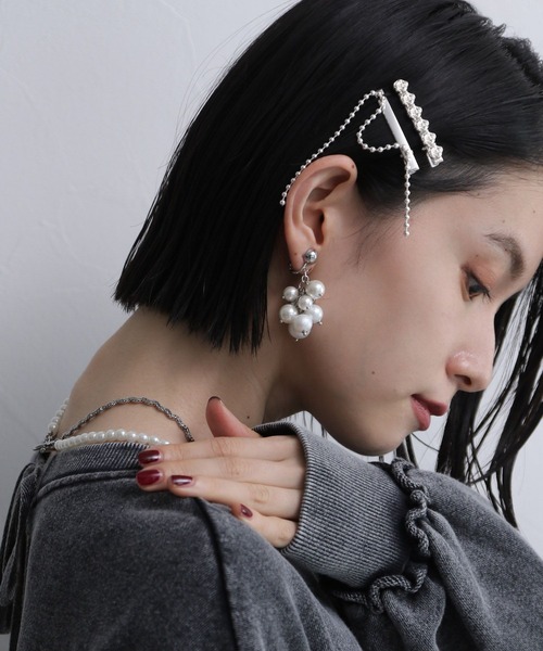HARE（ハレ）の「2Pミニヘアクリップ(HARE)（ヘアピン・レディース・ブラック/シルバー・FREE）」の7枚目の写真