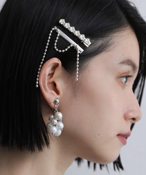 HARE（ハレ）の「2Pミニヘアクリップ(HARE)（ヘアピン・レディース・ブラック/シルバー・FREE）」の8枚目の写真