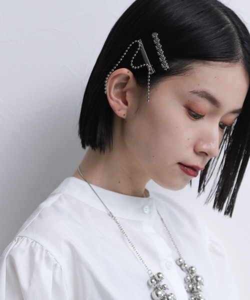 HARE（ハレ）の「2Pミニヘアクリップ(HARE)（ヘアピン・レディース・ブラック/シルバー・FREE）」の5枚目の写真