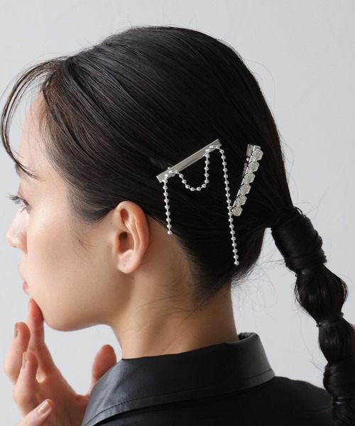 HARE（ハレ）の「2Pミニヘアクリップ(HARE)（ヘアピン・レディース・ブラック/シルバー・FREE）」の15枚目の写真