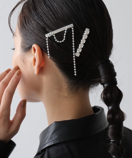 HARE（ハレ）の「2Pミニヘアクリップ(HARE)（ヘアピン・レディース・ブラック/シルバー・FREE）」の16枚目の写真