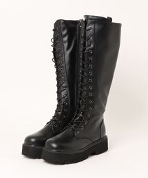 la farfa SHOES（ラ・ファーファ シューズ）の「la farfa shoes 厚底 シンプル レースアップブーツ（ブーツ）」