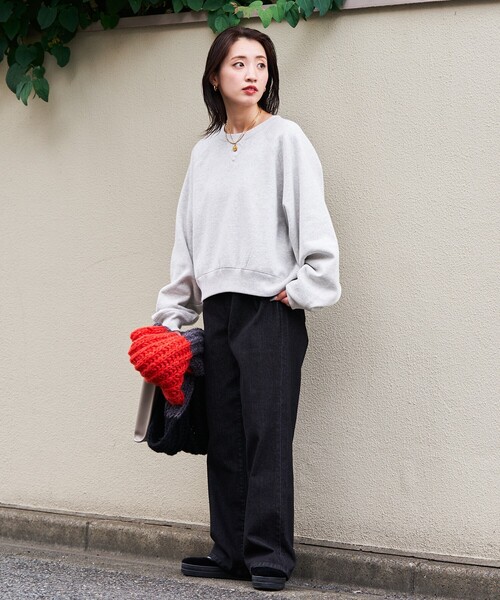 FREAK'S STORE(フリークスストア)の「限定展開 イージー デニム ワイドパンツ(デニムパンツ・レディース・ブラウン/ベージュ/ネイビー/グレー/ブラック/ブルー・SMALL/MEDIUM)」の8枚目の写真
