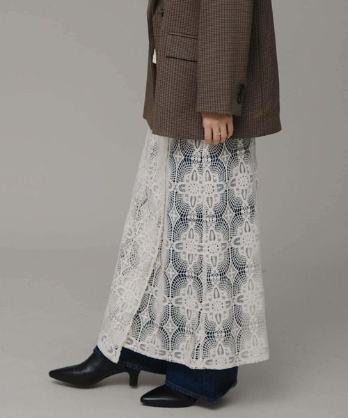 URBAN RESEARCH Sonny Label（アーバンリサーチサニーレーベル）の「レースラップロングスカート（スカート・レディース・ブラック/アイボリー・FREE）」の2枚目の写真