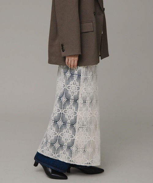 URBAN RESEARCH Sonny Label（アーバンリサーチサニーレーベル）の「レースラップロングスカート（スカート・レディース・ブラック/アイボリー・FREE）」の5枚目の写真