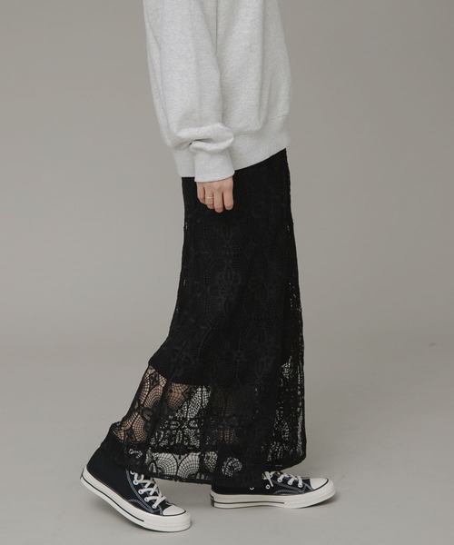 URBAN RESEARCH Sonny Label（アーバンリサーチサニーレーベル）の「レースラップロングスカート（スカート・レディース・ブラック/アイボリー・FREE）」の13枚目の写真