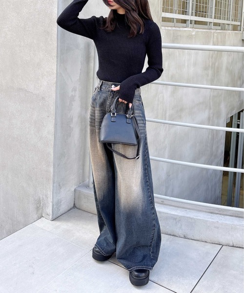 INGNI（イング）の「クロップドリブニット（ニット/セーター・レディース・オフホワイト/ブルー/チャコールグレー/ブラック・M）」の22枚目の写真