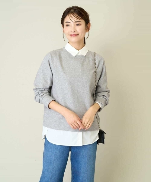 a.v.v（アーヴェヴェ）の「ラメ裏毛スウェットプルオーバー（スウェット・レディース・グレー/ベージュ・38/36/40）」の9枚目の写真