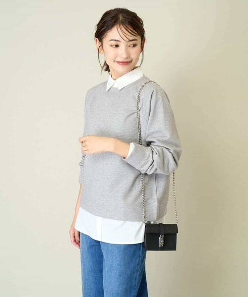 a.v.v（アーヴェヴェ）の「ラメ裏毛スウェットプルオーバー（スウェット・レディース・グレー/ベージュ・38/36/40）」の11枚目の写真