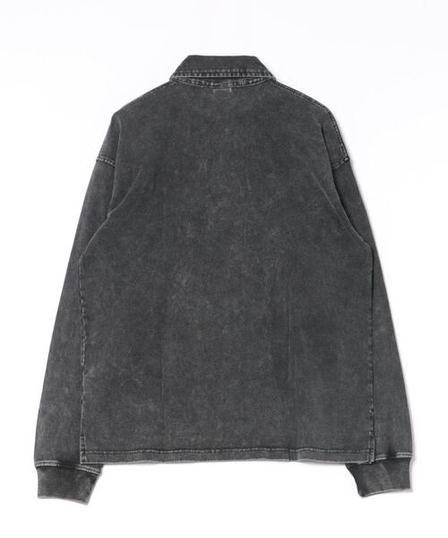 aimoha（アイモハ）の「【aimoha neo】Vintage Washed Polo Sweatshirt（ポロシャツ・メンズ・ブラック・SMALL/MEDIUM/LARGE/X-LARGE/XX-LARGE）」の2枚目の写真