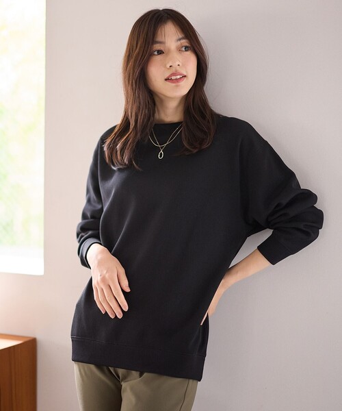 ANY（エニィ）の「ダブルフェイスジャージープルオーバー（Tシャツ/カットソー・レディース・ホワイト系/グレー系/ブラック系/黄土色系・F）」の2枚目の写真