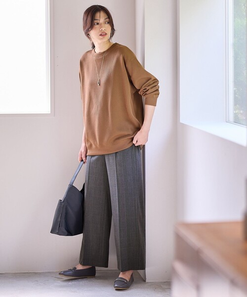 ANY（エニィ）の「ダブルフェイスジャージープルオーバー（Tシャツ/カットソー・レディース・ホワイト系/グレー系/ブラック系/黄土色系・F）」の21枚目の写真