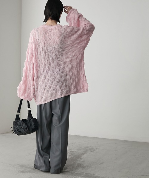 forksy.(フォルクシー)の「【forksy.】モヘアタッチもこもこ編みニットプルオーバー(ニット/セーター・レディース・クリーム/ブルー/ブラック/ピンク・FREE)」の13枚目の写真