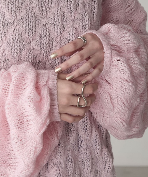 forksy.(フォルクシー)の「【forksy.】モヘアタッチもこもこ編みニットプルオーバー(ニット/セーター・レディース・クリーム/ブルー/ブラック/ピンク・FREE)」の19枚目の写真