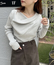 【8色展開】オフショルリブニット