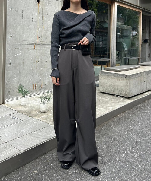 machatt オフショルリブニット
