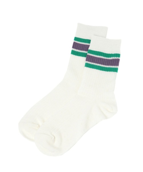 studio CLIP（スタディオクリップ）の「リブラインソックス（ソックス/靴下・レディース・イエロー/ブラウン/グリーン・FREE）」の3枚目の写真