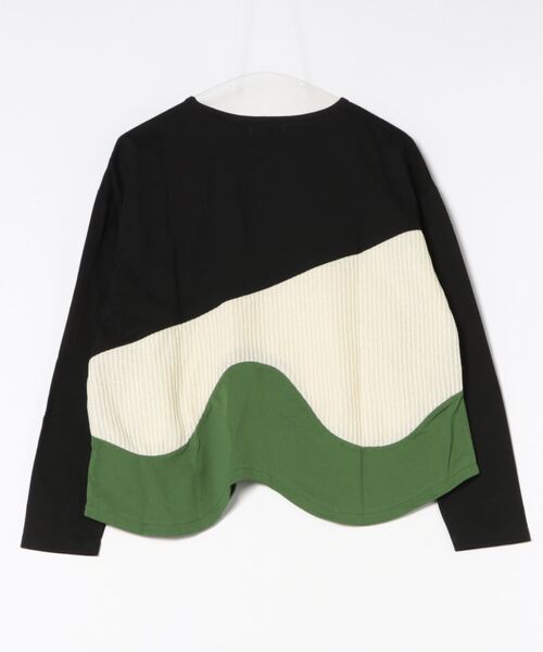 【セール】ウェーブバイカラー切り替えTシャツ（Tシャツ/カットソー）｜unica（ユニカ）