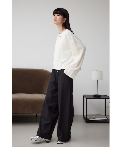 AZUL by moussy(アズールバイマウジー)の「パッチポケットイージーパンツ(スラックス・レディース・杢グレー/ブラック系その他/ブラック/グレー系その他・MEDIUM/SMALL)」の7枚目の写真
