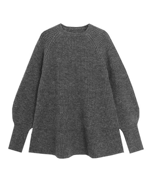 Pierrot（ピエロ）の「ふんわりウォッシャブルボリューム袖フレアニット（ニット/セーター・レディース・ベージュ/チャコール/ブラック/オフホワイト/ネイビー・M/L）」の19枚目の写真