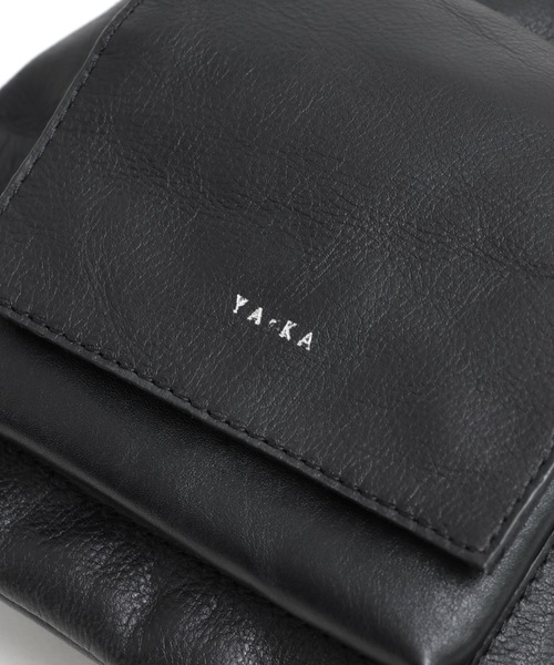 YArKA（ヤーカ）の「【YArKA/ヤーカ】 real leather drawstring shoulder mini bag [bdbd4]/ リアルレザー巾着風ハンドル付ショルダーバッグ（ハンドバッグ・メンズ・ブラック・FREE）」の12枚目の写真