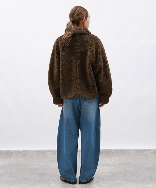 LAKOLE（ラコレ）の「ラメボアエリツキブルゾン / 135672（ブルゾン・レディース・グレー/ブラウン/アイボリー・MEDIUM/SMALL）」の11枚目の写真